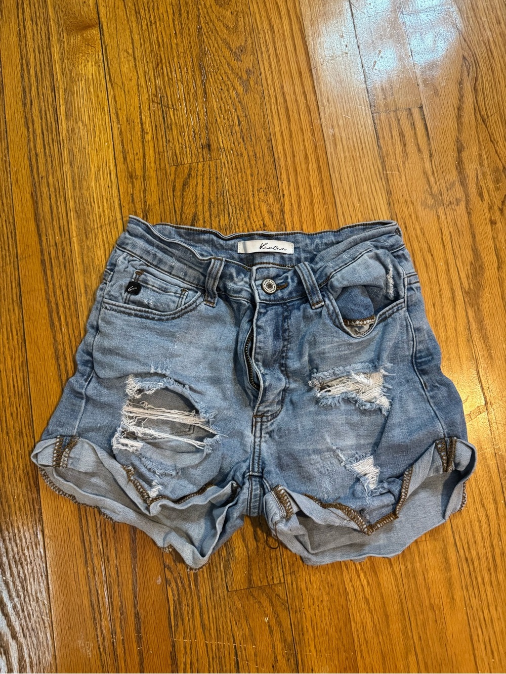 Kut from the Kloth Light Blue Distressed Denim Shorts